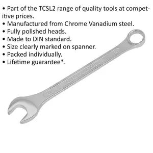 18mm Chrome Vanadium Combination Spanner with Polished Heads