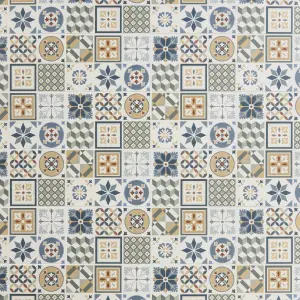 Konkrete Multicolour Matt Patchwork Ceramic Indoor Tile, Pack of 8, (L)600mm (W)200mm