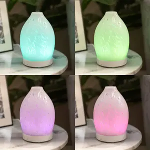 ValueLights White Confetti Glass Aroma Diffuser Lamp Essential Oil Aromatherapy Colour Changing Light