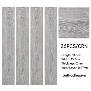 Set of 36 Realistic Wood Grain Effect PVC Self Adhesive Laminate Vinyl Flooring Tile Covering 5m²