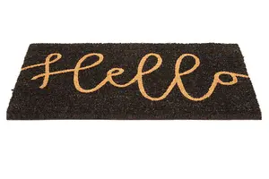 Maison by Premier Filta Hello Black Coir Doormat