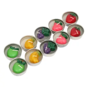 Tea Light Candle Set of 10 Fruit Themed Tea Lights by Laeto Ageless Aromatherapy - FREE DELIVERY INCLUDED