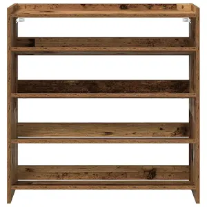 Berkfield Shoe Rack Old Wood 80x25x81 cm Engineered Wood