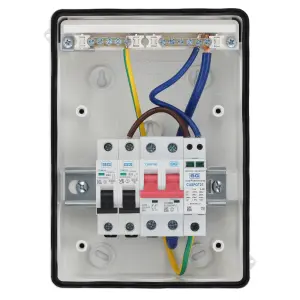 BG Electric Vehicle Consumer Unit Kit 5 Module Black, 100A Main Switch, 40A B Curve MCB, Type 2 SPD