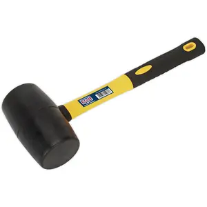 2lb Rubber Mallet with Fibreglass Shaft - Ideal for DIY and Camping Projects