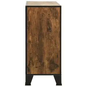 Berkfield Storage Cabinet Rustic Brown 72x36x82 cm Metal and MDF