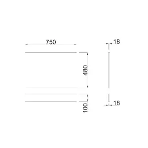 SunDaze Bath Panel Bathroom Moisture Resistant Wood MDF End Bath Panels Gloss Grey 750mm