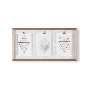 Marble Geometic Trio Framed Printed Canvas