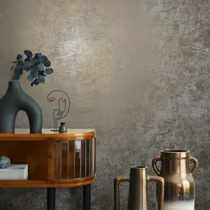 Galerie Industrial Effects Grey Metallic Plain Texture Wallpaper Roll