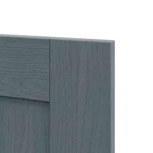 Alpinia Matt dusk blue wood effect Drawer front, bridging door & bi fold door, 356mm x 18mm x 597mm