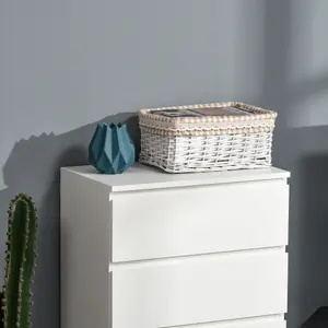 HOMCOM 5 Drawer Cabinet Storage Cupboard Sideboard Organiser Living Room White