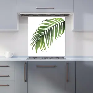 Single Palm Leaf Premium Glass Kitchen Splashback W900mm x H750mm