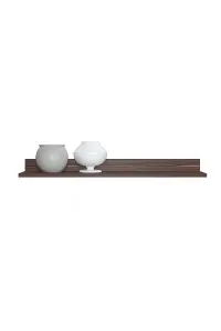 Vega Floating Wall Shelf Unit, Bookshelf, 90 x 21 x 9 cm Wall Mounted Decorative Shelves, Storage Display Unit, Walnut