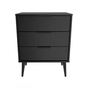 Hong Kong Ready assembled Matt black 3 Drawer Chest of drawers (H)740mm (W)575mm (D)395mm