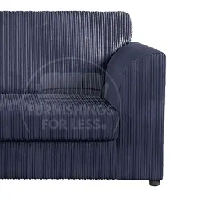 Luxor Jumbo Cord Fabric 2 Seater Sofa - Fullback Navy Blue