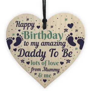 Red Ocean Daddy Gifts Wooden Heart Daddy To Be Birthday Cards Daddy To Be From Bump Gifts Keepsake