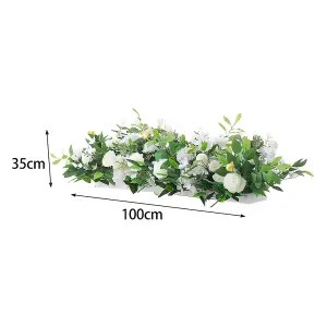 Peony Rose Wedding Aisle Flowers Artificial Silk Row Decor 100cm (W) x 35cm (H)