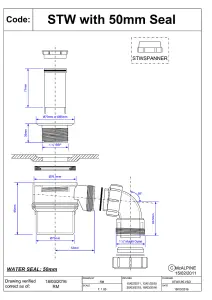 McAlpine STW4B-95 50mm Water Seal Shower Trap with Universal Outlet