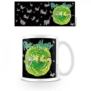 Rick And Morty Floating Cat Dimension Mug Black/Green (One Size)