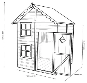 Shire 5x5 ft Croft Whitewood pine Playhouse - Assembly service included