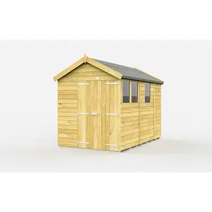 DIY Sheds 7x9 Apex Shed - Double Door With Windows