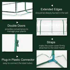 Outsunny Tunnel Greenhouse Grow House Steel Frame PE Transparent 200x100x80 cm