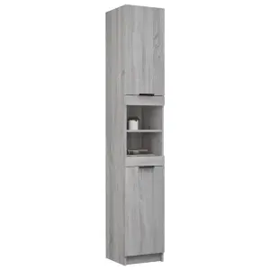 Berkfield Bathroom Cabinet Grey Sonoma 32x34x188.5 cm Engineered Wood