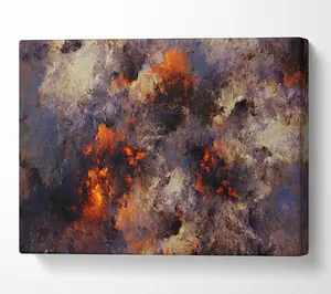 Volcanic Ash Colour Splash Canvas Print Wall Art - Medium 20 x 32 Inches