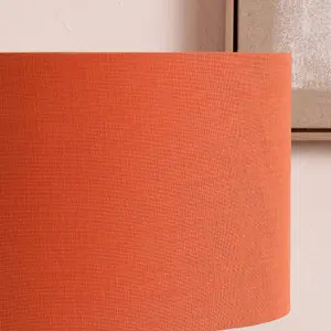 50cm Terracotta Linen Drum Table Lampshade Self Lined Cylinder Floor Lamp Shade