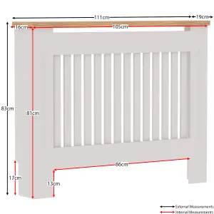 Vida Designs Arlington Medium White MDF Radiator Cover