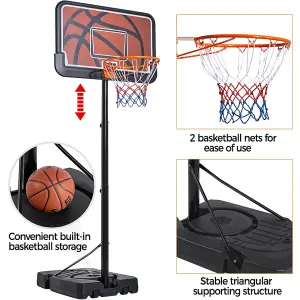 Yaheetech Portable Basketball Hoop and Stand 111cmL x 72cmW