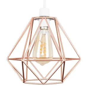 ValueLights Diablo Copper Ceiling Pendant Shade and E27 Pear LED 4W Warm White 2200K Bulb