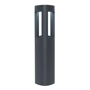 Luminosa Tribeca Outdoor Bollard Light Frosted Acrylic, Textured Dark Grey Paint IP54