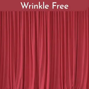 Red Velvet Backdrop Curtain Wrinkle-Free Polyester Fabric Background with Drapes, 3x6 Metres