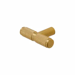 DecorAndDecor - AURELIA Matt Gold Knurled T-bar Cabinet Knob Drawer Cupboard Kitchen Pull Handles - Pair