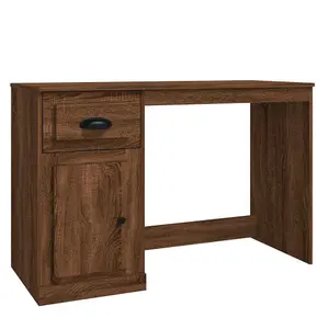 Berkfield Desk with Drawer Brown Oak 115x50x75 cm Engineered Wood