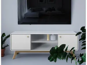 Loft24 Cassie TV-Stand with 2 Doors White