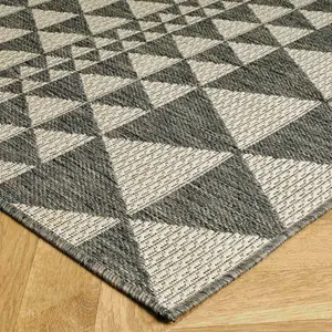 Melrose Prism Gel Flatweave Grey Medium Area Rug 120/160cm