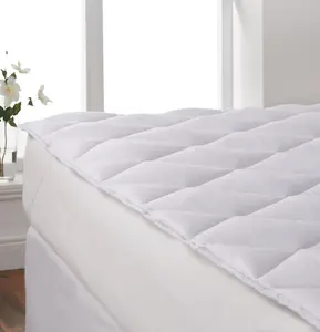 2" Bounceback Spiral Hollowfibre Filled Quilted Mattress Topper with Elasticated Ties Single Bed