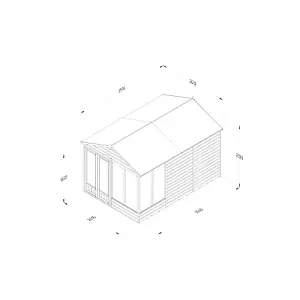 Beckwood Apex Summerhouse 8x12 - Double Door - 6 Windows