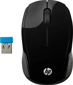 HP 200 Black 2.4 Ghz USB Wireless Mouse With Red LED 1000 DPI Optical Sensor, Up To 12 Months Battery Life