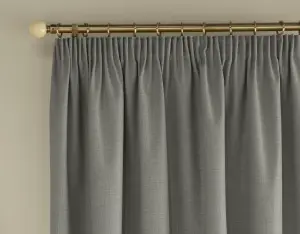 Enhanced Living 100% Blackout Thermal Grey Linen Look Tape Top Curtains   Pair 90 x 108 inch (229x274cm)