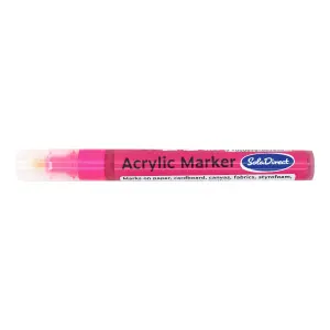 Acrylic Paint Marker Pen Permanent for Stone Leather Fabric Plastic (Metallic Pink)