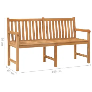 Berkfield Garden Bench 150 cm Solid Teak Wood