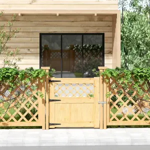 Garden Gate Outdoor Door Wooden Fence Gate with Latch H 90 cm