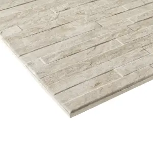 Shaded slate Beige Matt Split Face Porcelain Indoor Wall Tile, Pack of 6, (L)300mm (W)600mm