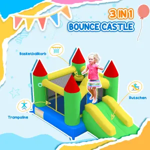 HOMCOM Bouncy Castle with Slide Inflatable Bouncer Kids Jumper Bounce Castle