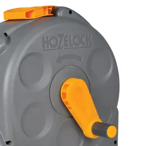 Hozelock Compact Enclosed Reel 25m Garden Hose Pipe & 1.5m Tap Connector