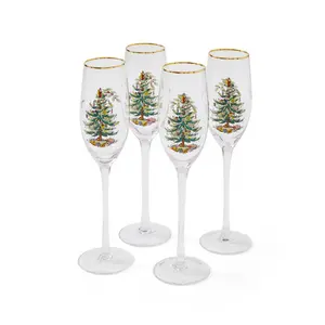 Christmas Tree Champagne Flutes (Set of 4)