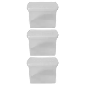 Wham Clip 3x 21.5L Rectangular Plastic Storage Boxes with Secure Clip Lock Lids. L:39 x W:29 x H:25.5cm Clear/Clear/Clear